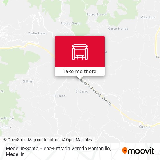 Medellín-Santa Elena-Entrada Vereda Pantanillo map