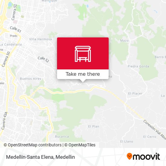 Medellín-Santa Elena map