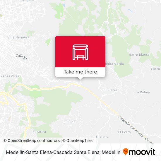 Medellín-Santa Elena-Cascada Santa Elena map