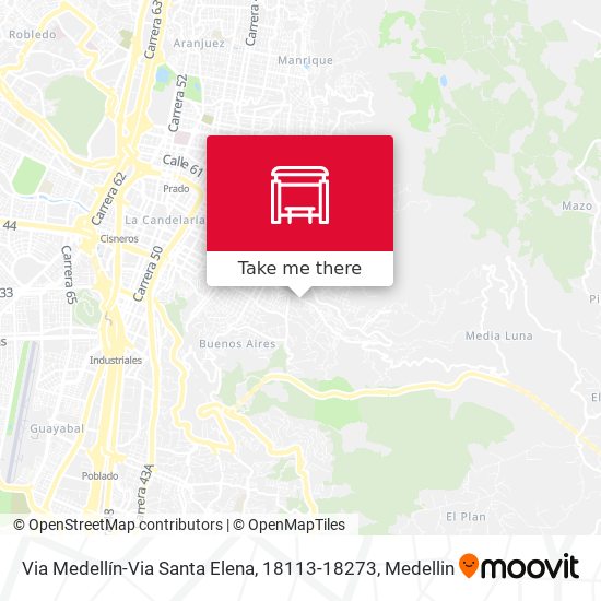 Mapa de Via Medellín-Via Santa Elena, 18113-18273