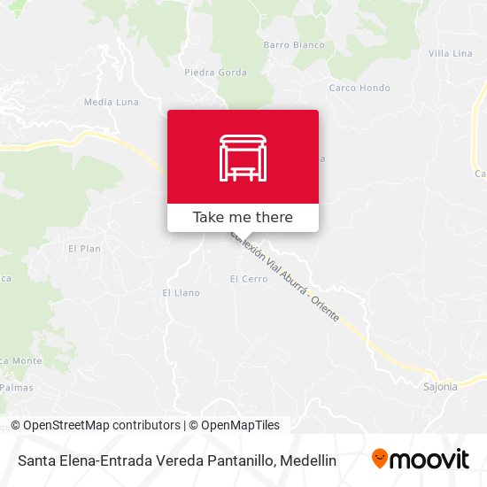 Santa Elena-Entrada Vereda Pantanillo map