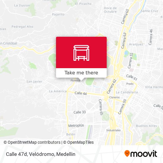 Calle 47d, Velódromo map