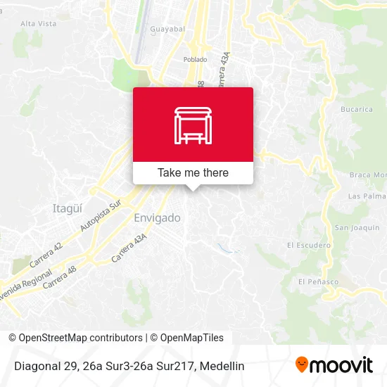 Diagonal 29, 26a Sur3-26a Sur217 map