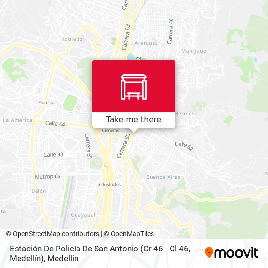 Estación De Policía De San Antonio (Cr 46 - Cl 46, Medellín) map