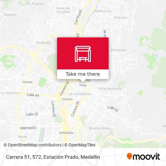 Mapa de Carrera 51, 572, Estación Prado