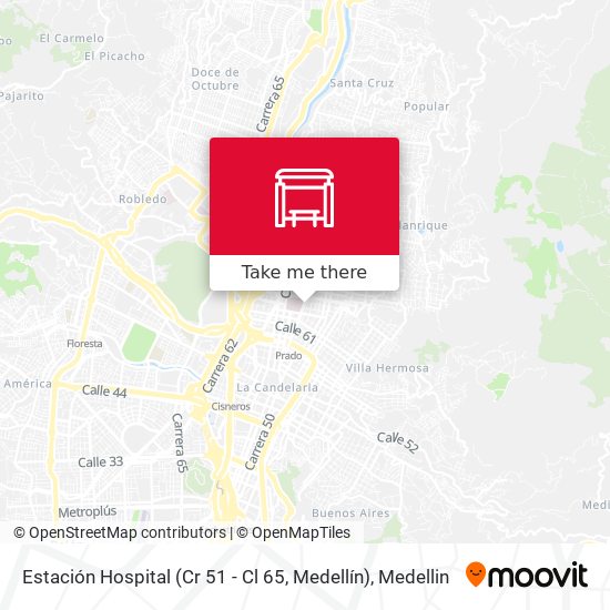 Estación Hospital (Cr 51 - Cl 65, Medellín) map