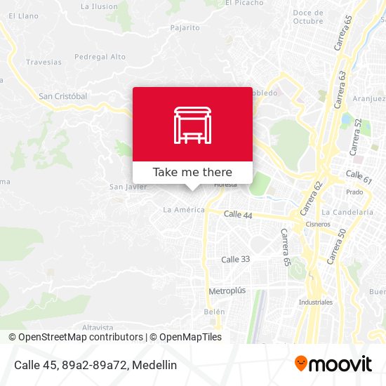 Mapa de Calle 45, 89a2-89a72