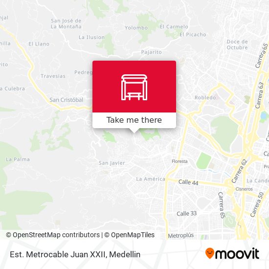 Est. Metrocable Juan XXII map