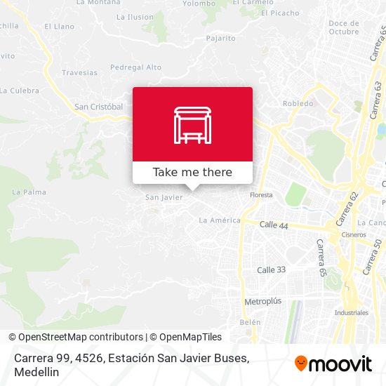 Mapa de Carrera 99, 4526, Estación San Javier Buses