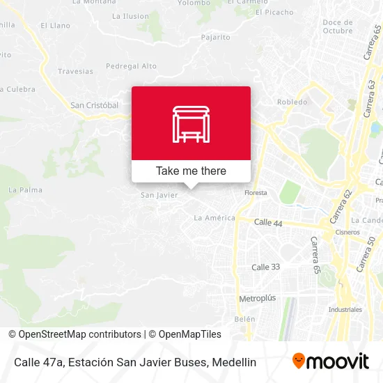 Calle 47a, Estación San Javier Buses map