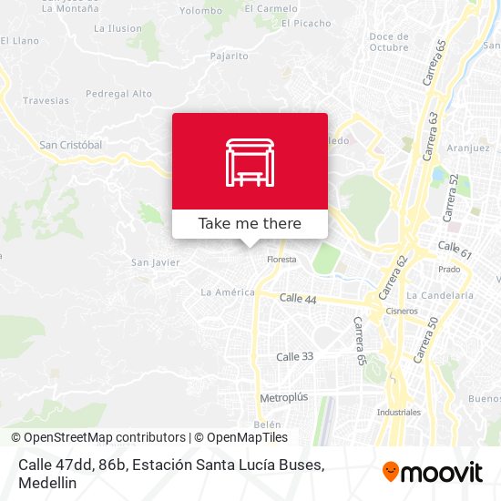 Mapa de Calle 47dd, 86b, Estación Santa Lucía Buses