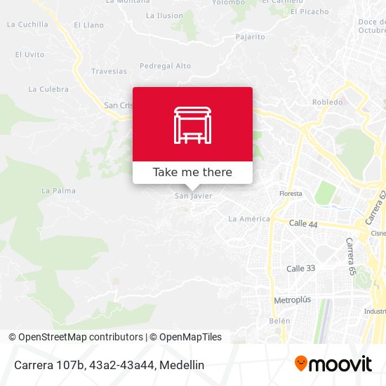 Mapa de Carrera 107b, 43a2-43a44