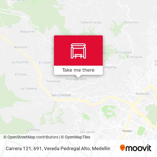 Carrera 121, 691, Vereda Pedregal Alto map