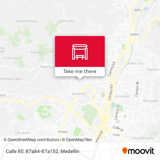 Mapa de Calle 80, 87a84-87a152