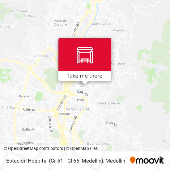 Estación Hospital (Cr 51 - Cl 66, Medellín) map