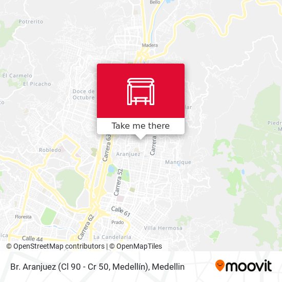 Mapa de Br. Aranjuez (Cl 90 - Cr 50, Medellín)