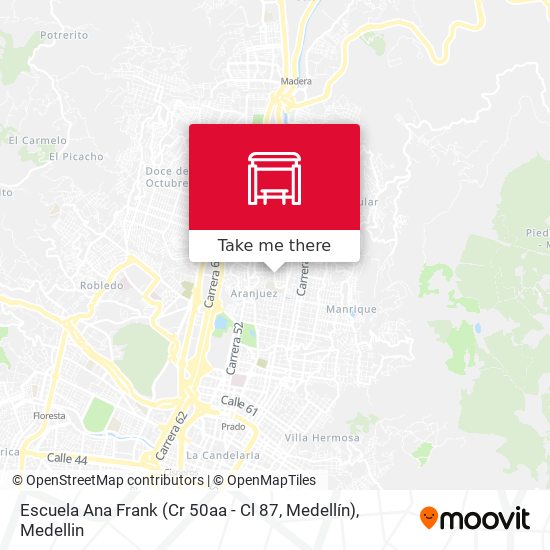 Escuela Ana Frank (Cr 50aa - Cl 87, Medellín) map