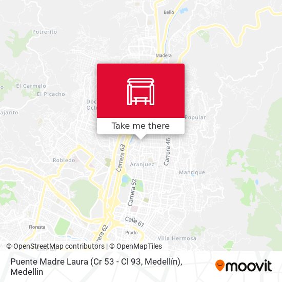 Puente Madre Laura (Cr 53 - Cl 93, Medellín) map