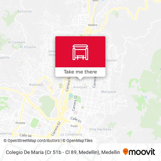 Mapa de Colegio De María (Cr 51b - Cl 89, Medellín)