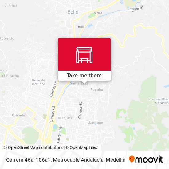 Carrera 46a, 106a1, Metrocable Andalucía map