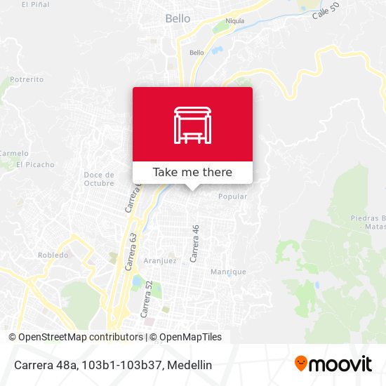 Mapa de Carrera 48a, 103b1-103b37