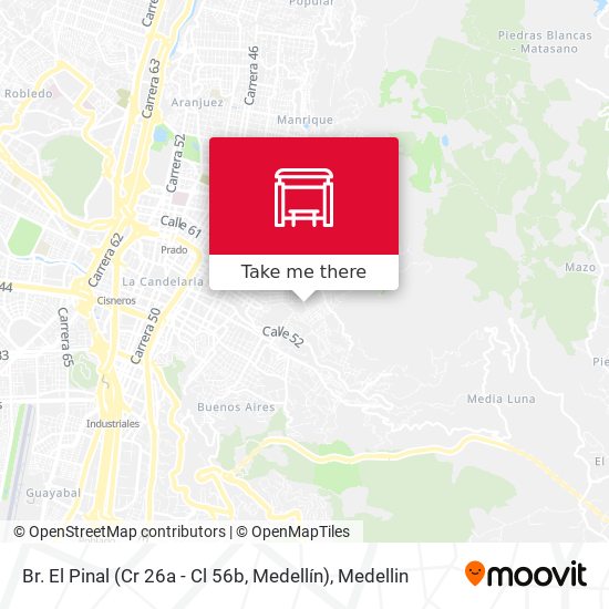 Mapa de Br. El Pinal (Cr 26a - Cl 56b, Medellín)