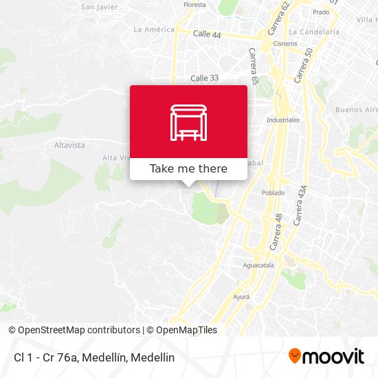 Mapa de Cl 1 - Cr 76a, Medellín