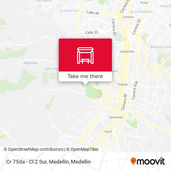 Cr 75da - Cl 2 Sur, Medellín map