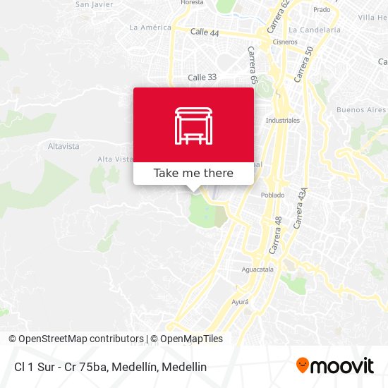 Mapa de Cl 1 Sur - Cr 75ba, Medellín