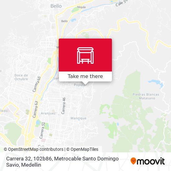 Carrera 32, 102b86, Metrocable Santo Domingo Savio map