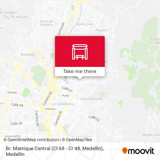 Br. Manrique Central (Cl 68 - Cr 48, Medellín) map