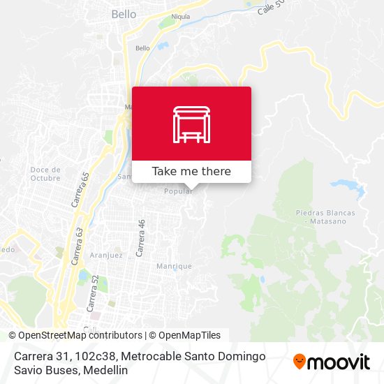 Carrera 31, 102c38, Metrocable Santo Domingo Savio Buses map