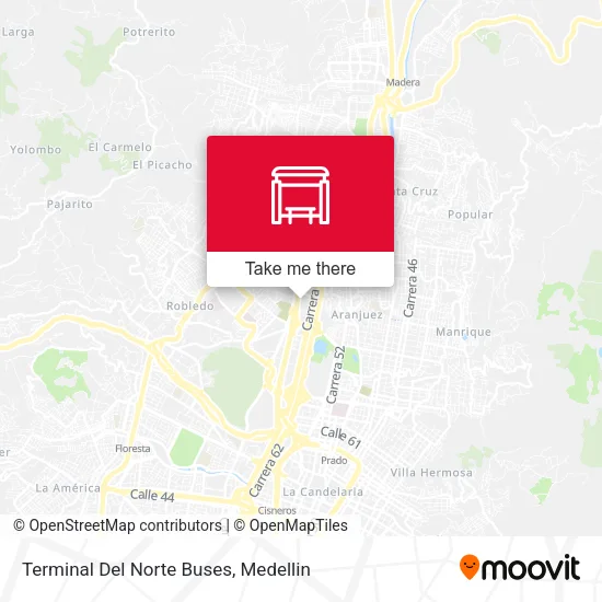 Mapa de Terminal Del Norte Buses