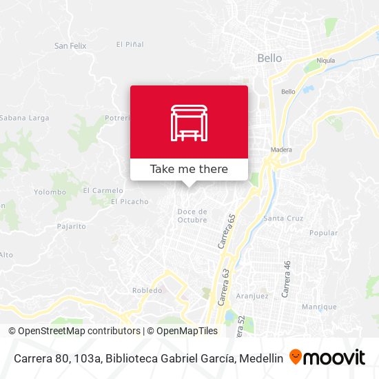 Mapa de Carrera 80, 103a, Biblioteca Gabriel García
