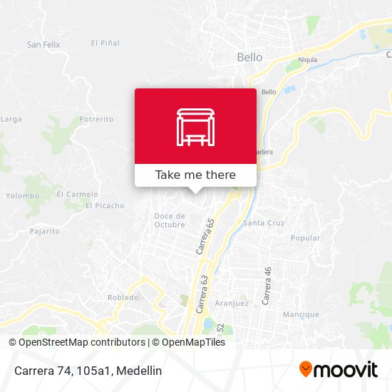Mapa de Carrera 74, 105a1