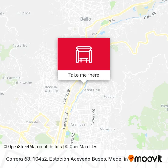 Mapa de Carrera 63, 104a2, Estación Acevedo Buses