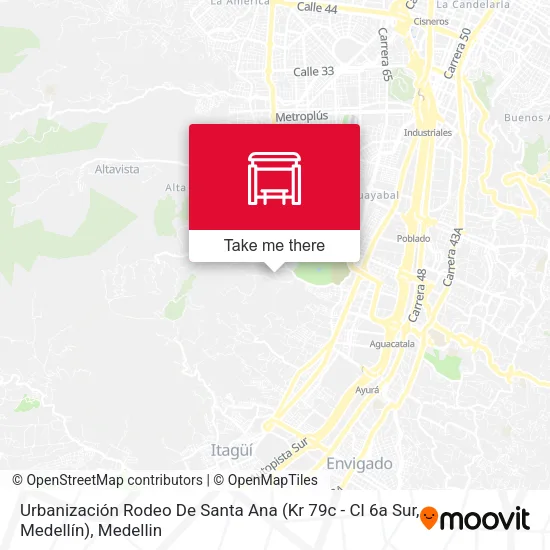 Urbanización Rodeo De Santa Ana (Kr 79c - Cl 6a Sur, Medellín) map