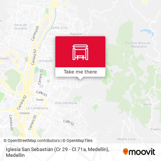 Mapa de Iglesia San Sebastián (Cr 29 - Cl 71a, Medellín)