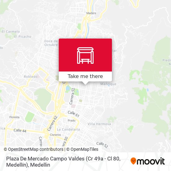 Mapa de Plaza De Mercado Campo Valdes (Cr 49a - Cl 80, Medellín)