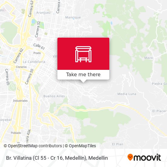 Br. Villatina (Cl 55 - Cr 16, Medellín) map