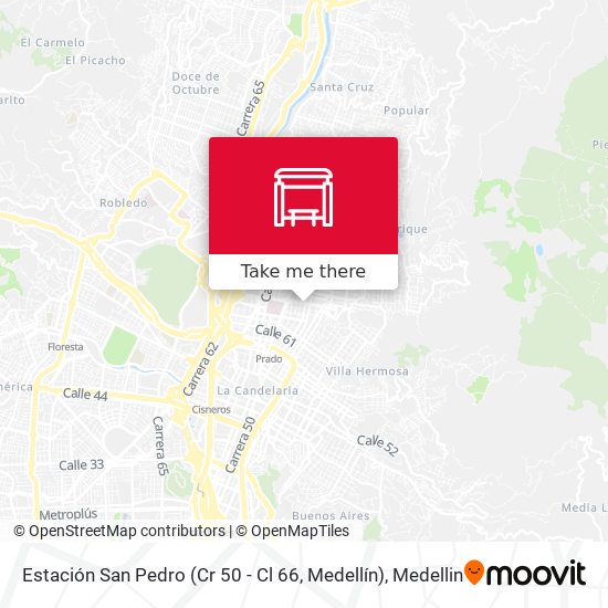 Mapa de Estación San Pedro (Cr 50 - Cl 66, Medellín)