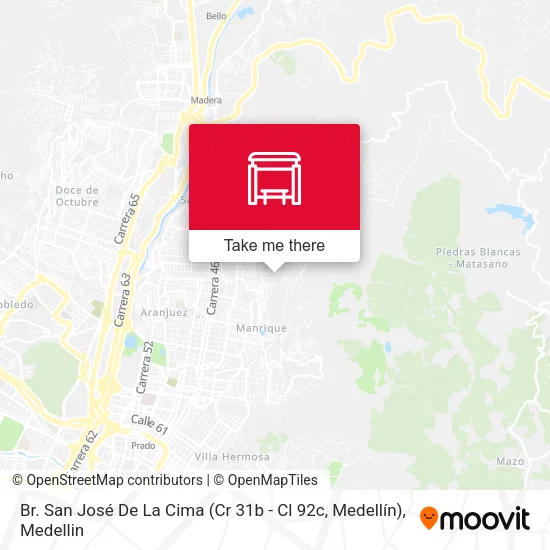 Br. San José De La Cima (Cr 31b - Cl 92c, Medellín) map