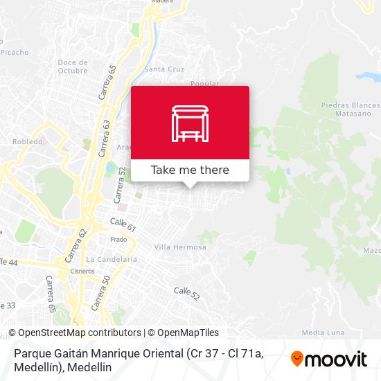 Mapa de Parque Gaitán Manrique Oriental (Cr 37 - Cl 71a, Medellín)