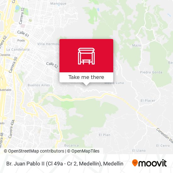 Mapa de Br. Juan Pablo II (Cl 49a - Cr 2, Medellín)