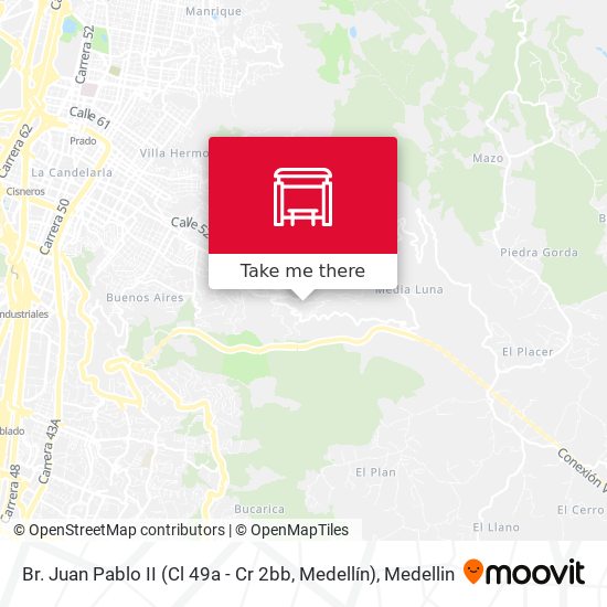 Mapa de Br. Juan Pablo II (Cl 49a - Cr 2bb, Medellín)