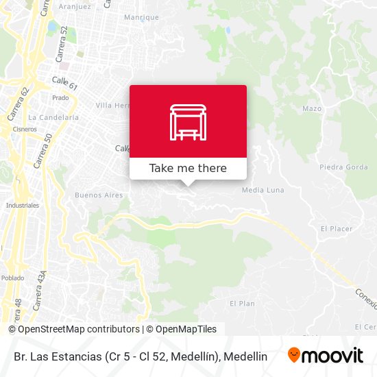 Br. Las Estancias (Cr 5 - Cl 52, Medellín) map