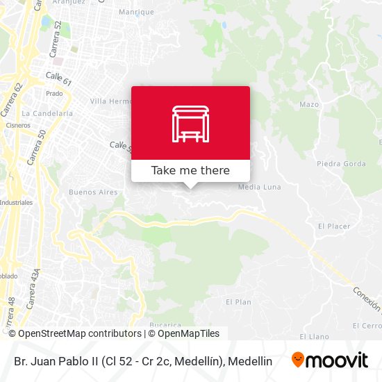 Br. Juan Pablo II (Cl 52 - Cr 2c, Medellín) map