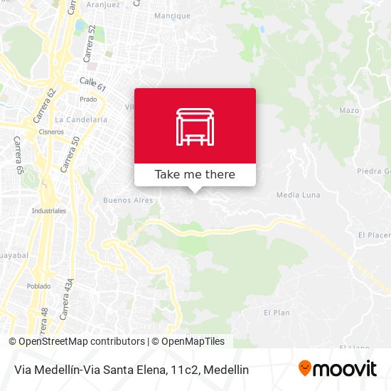 Mapa de Via Medellín-Via Santa Elena, 11c2