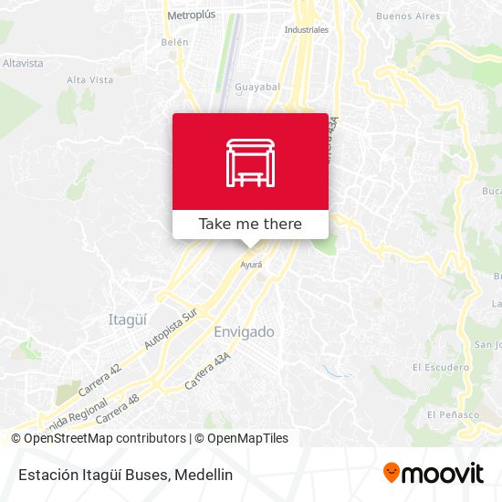 Estación Itagüí Buses map