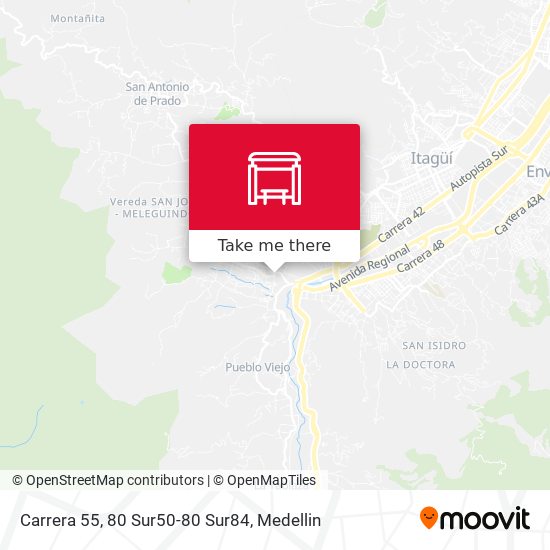 Carrera 55, 80 Sur50-80 Sur84 map